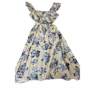 LOFT Blue and Cream Sleeveless Sundress
